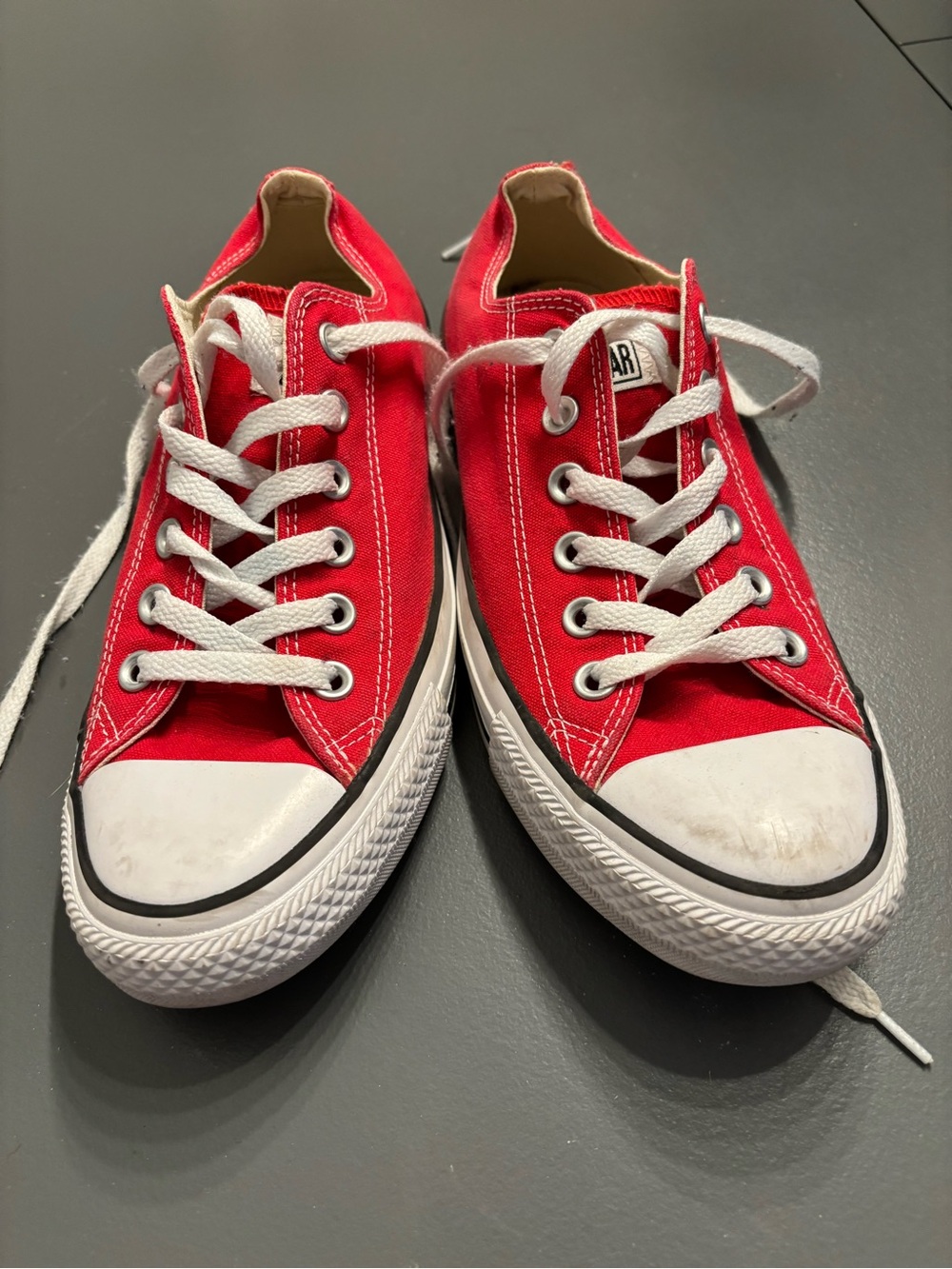 Classic Converse Red Low-Top Canvas Sneakers